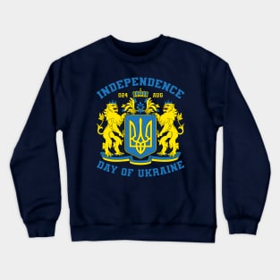 Independence Day Of Ukraine peace sign Ukrainian Lions Coat of Arms tryzub Crewneck Sweatshirt